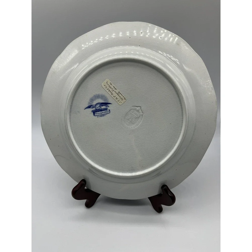 J & MP Bell & Co Glasgow Triumphal Car Blue Transferware 10.25